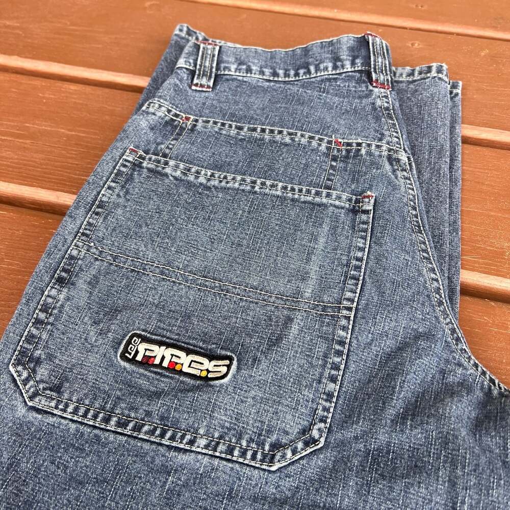 Lee Pipes High Performance Jeans Youth 16R Vintage Blue Denim Baggy Y2K 26 x 28